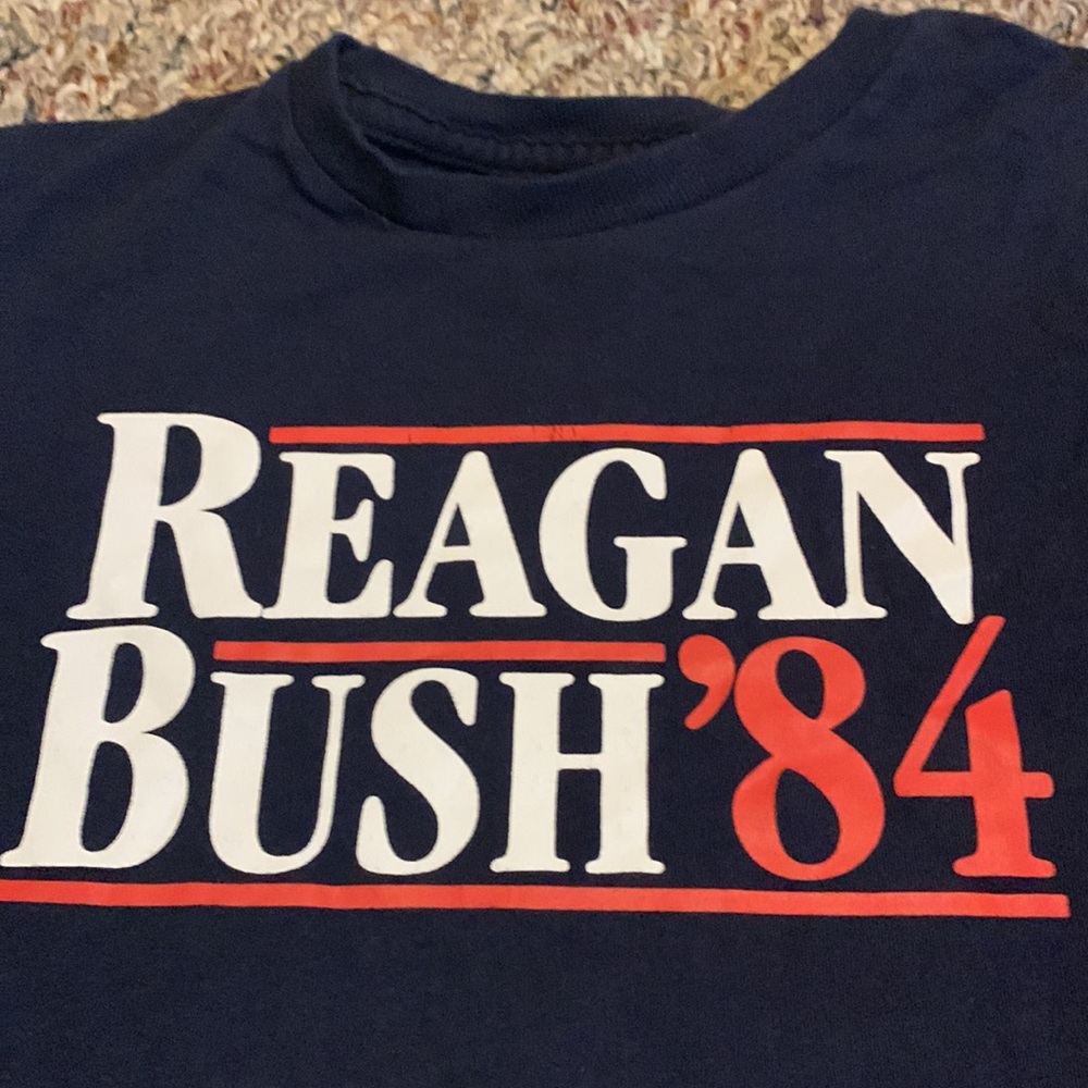 Bundle of 2 Reagan Bush ‘84 Youth T-shirts Navy & Red Boys & Girls - Picture 3 of 5